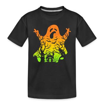 Ghost Halloween Ghost Halloween Spooky Halloween G - Kids' Premium Organic T-Shirt - black - Front