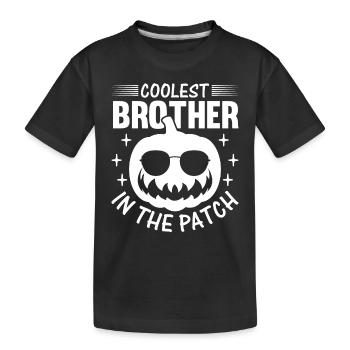Halloween - Coolest Brother in the Patch I Brother - Kids' Premium Organic T-Shirt - black - Front