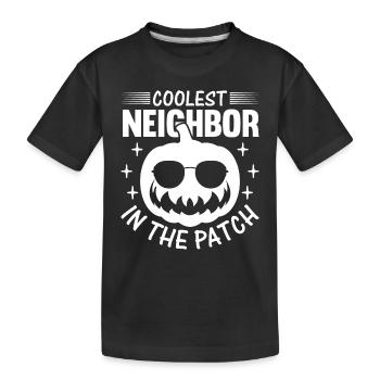 Halloween Voisin le plus cool dans le Patch I Pumpkin - T-shirt bio Premium Enfant - noir - Devant