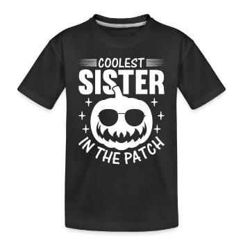 Halloween Coolest Sister dans le Patch I Pumpkin Si - T-shirt bio Premium Enfant - noir - Devant