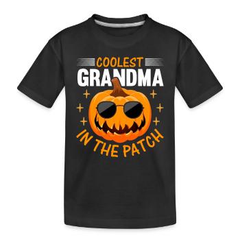 Halloween Pumpkin Grandma I Coolest Grandma in the - Kinder Premium Bio T-Shirt - Schwarz - Vorne