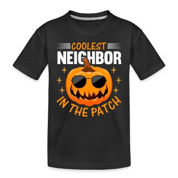 Halloween Pumpkin I Coolest Neighbor in the Patch - Kids' Premium Organic T-Shirt - black - Front