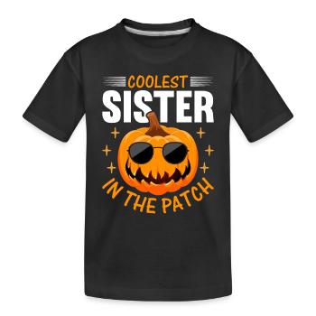 Halloween Citrouille Sœur I Sœur la plus cool dans le P - T-shirt bio Premium Enfant - noir - Devant