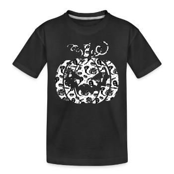 Halloween Pumpkin With Ghosts Pumpkins - Kids' Premium Organic T-Shirt - black - Front
