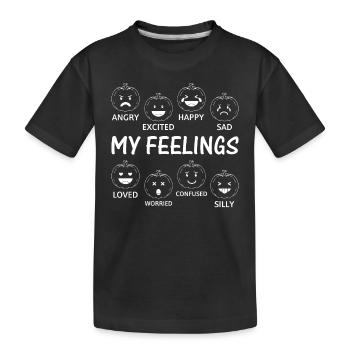 Halloween Pumpkin My Feelings Funny Pumpkins - Kinder Premium Bio T-Shirt - Schwarz - Vorne