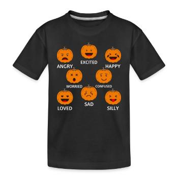 Halloween Citrouille Emotion I Drôles de Citrouilles - T-shirt bio Premium Enfant - noir - Devant