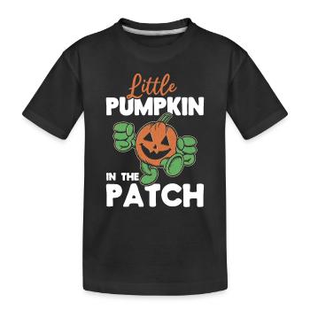 Halloween Petite citrouille dans le patch I Halloween - T-shirt bio Premium Enfant - noir - Devant