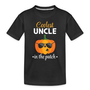 Halloween Coolest Uncle In The Patch I Uncle Pumpk - Kinder Premium Bio T-Shirt - Schwarz - Vorne