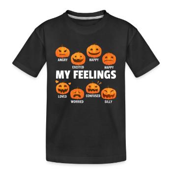 Funny Halloween Pumpkins My Feelings Halloween Pum - Kids' Premium Organic T-Shirt - black - Front