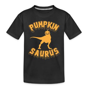 Pumpkin Saurus I Funny Halloween Pumpkin Dinosaur - Kids' Premium Organic T-Shirt - black - Front