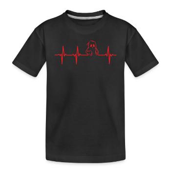 Ghost Heartbeat - Funny Ghost Halloween Ghost - Kids' Premium Organic T-Shirt - black - Front