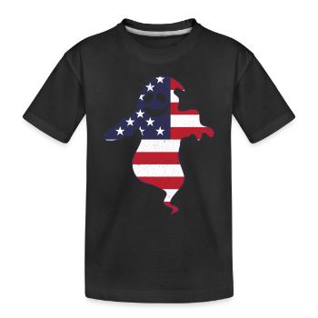 Halloween Ghost America Flag Ghost American Flag - Kinder Premium Bio T-Shirt - Schwarz - Vorne