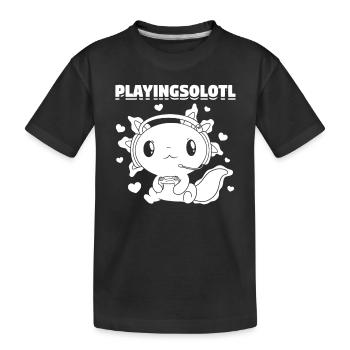 Gaming Axolotl Video Gamer Playingsolotl Axolotl - Kids' Premium Organic T-Shirt - black - Front