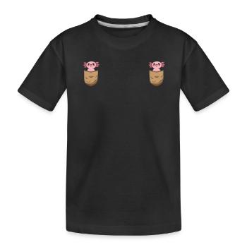 Axolotl Chest Pocket Cute Axolotl Kawaii Axolotl - Kinder Premium Bio T-Shirt - Schwarz - Vorne