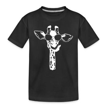 Giraffe With Sunglass Giraffe Lover Zoo Animal Fun - Kids' Premium Organic T-Shirt - black - Front