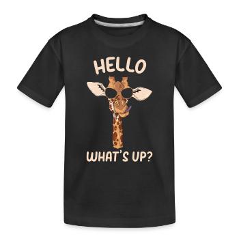Girafe Zoo Animal Girafe Bonjour Quoi de neuf - Giraf - T-shirt bio Premium Enfant - noir - Devant