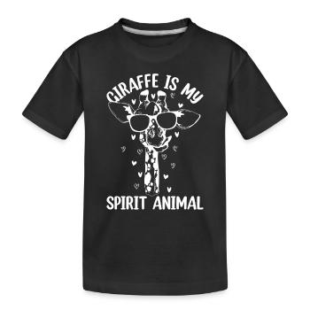 La girafe est mon animal spirituel - Zoo Giraffe - T-shirt bio Premium Enfant - noir - Devant
