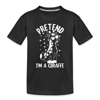 Giraffe Funny Giraffe - Pretend I'm A Giraffe - Kinder Premium Bio T-Shirt - Schwarz - Vorne