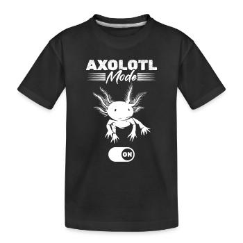 Kawaii Axolotl Mode On - Funny Axolotl - Kids' Premium Organic T-Shirt - black - Front