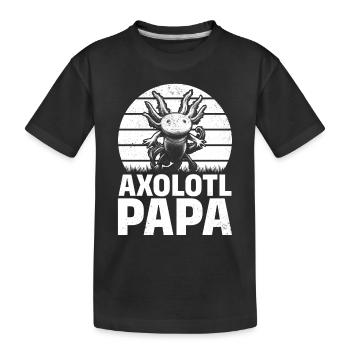 Axolotl Papa Kawaii Axolotl Lover Axolotl Papa - Kids' Premium Organic T-Shirt - black - Front