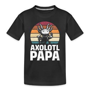 Axolotl Papa Kawaii Axolotl Lover Funny Axolotl - Kids' Premium Organic T-Shirt - black - Front
