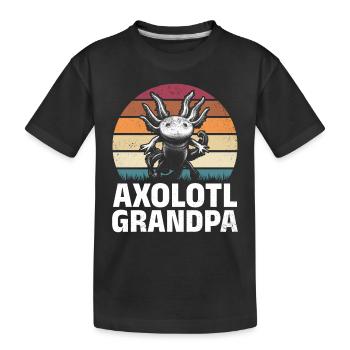 Axolotl Grandpa Axolotl Lover Kawaii Axolotl - Kids' Premium Organic T-Shirt - black - Front