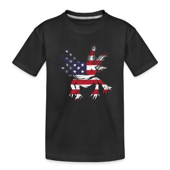Axolotl American Flag Axolotl - Kinder Premium Bio T-Shirt - Schwarz - Vorne