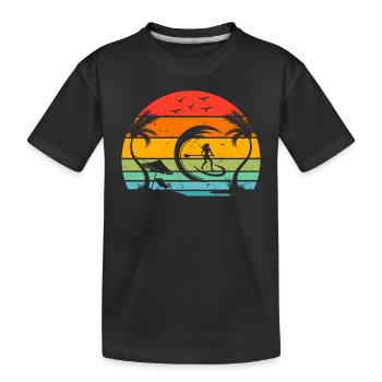 Stand Up Paddle Board Surfing Girls - Sports nautiques - T-shirt bio Premium Enfant - noir - Devant