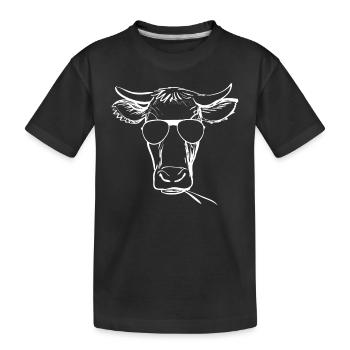 Dairy Cow Head Funny Cow Head - Cow Farmer Farm Fa - Kinder Premium Bio T-Shirt - Schwarz - Vorne