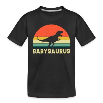 Baby Saurus Newborn Baby Dinosaur Cute Baby Dino B - Kids' Premium Organic T-Shirt - black - Front