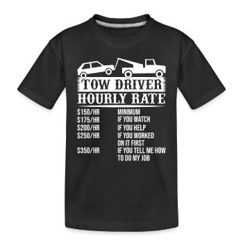 Tow Driver Trucker Hourly Rate Tow Truck Driver - Kinder Premium Bio T-Shirt - Schwarz - Vorne