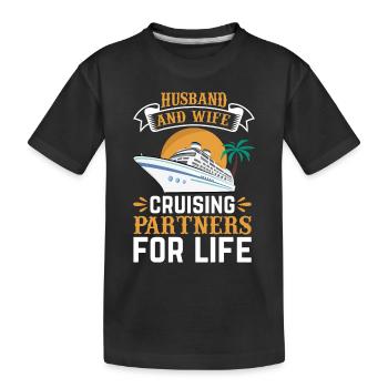Mari et femme Partenaires de croisière pour la vie I Crui - T-shirt bio Premium Enfant - noir - Devant