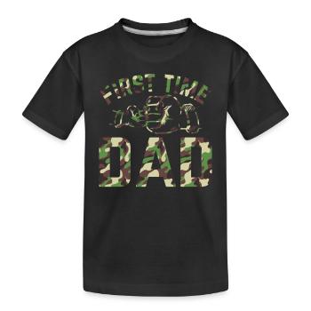 Première fois papa camouflage drapeau papa à être - Nouveau D - T-shirt bio Premium Enfant - noir - Devant