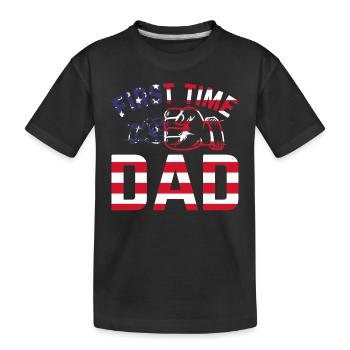 Première fois papa drapeau américain papa pour être papa Pat - T-shirt bio Premium Enfant - noir - Devant