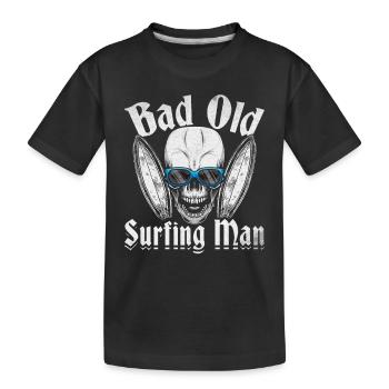 Surfer Bad Old Surfing Man Surfer - Kids' Premium Organic T-Shirt - black - Front