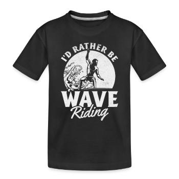 Surfeur - Je préfère surfer sur les vagues - Surf sur les vagues - T-shirt bio Premium Enfant - noir - Devant