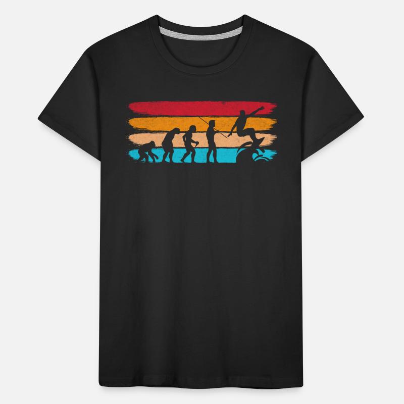 Surf Evolution Surfer Surfer Surfer d’eau T-shirt bio Premium Enfant