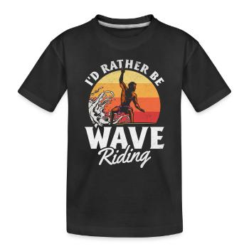 Surfeur - Je préfère surfer sur les vagues - Surfeur de vagues - T-shirt bio Premium Enfant - noir - Devant