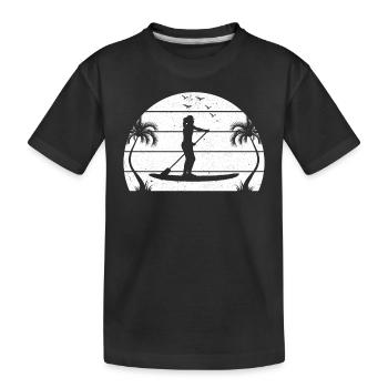 Sports nautiques Sunset SUP Girl - Stand Up Paddleboar - T-shirt bio Premium Enfant - noir - Devant