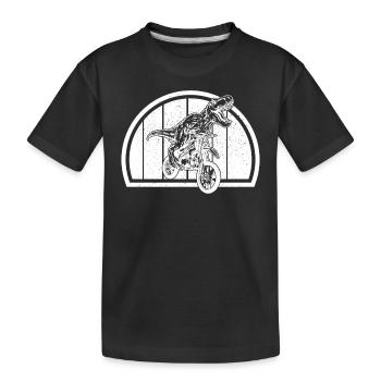 Motocross Dinosaur Dirtbike Dino - Dirt Bike Dinos - Kids' Premium Organic T-Shirt - black - Front