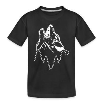 Tête de loup Loups Amoureux Loups Animal Loup Loup - T-shirt bio Premium Enfant - noir - Devant