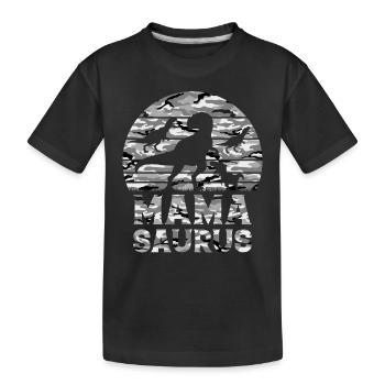 Mama Saurus Mama Dinosaur Camouflage Flag Dino Mam - Kids' Premium Organic T-Shirt - black - Front
