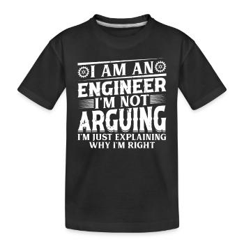 Je suis un ingénieur, je ne discute pas, je ne fais qu’expliquer - T-shirt bio Premium Enfant - noir - Devant