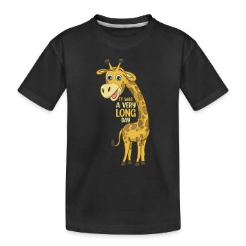 Giraffe Lover - It Was A Very Long Day - Funny Gir - Kinder Premium Bio T-Shirt - Schwarz - Vorne