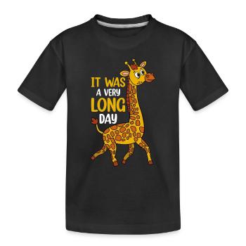 Funny Giraffe Lover - It Was A Very Long Day - Gir - Kinder Premium Bio T-Shirt - Schwarz - Vorne