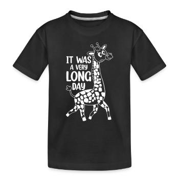 It Was A Very Long Day - Funny Giraffe - Kinder Premium Bio T-Shirt - Schwarz - Vorne