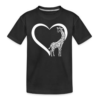 Amoureux de la girafe Mignon Girafe Coeur Girafe Coeur Gir - T-shirt bio Premium Enfant - noir - Devant