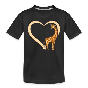 Girafe Lover - Girafe Coeur Girafe - Giraf mignon - T-shirt bio Premium Enfant - noir - Devant
