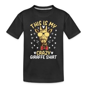 Giraffe - This Is My Crazy Giraffe Shirt - Zoo Ani - T-shirt bio Premium Enfant - noir - Devant
