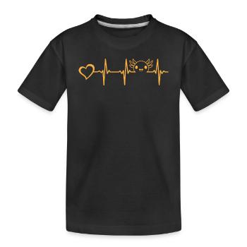 Axolotl Lover Kawaii Axolotl Heartbeat Heart - Kids' Premium Organic T-Shirt - black - Front